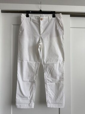 LOFT White Women’s Monroe Slim Chino Straight Leg Pants
